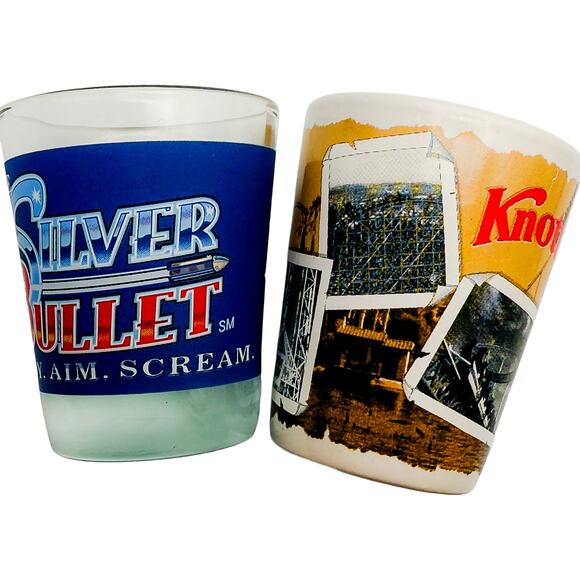 Knott's Berry Farm Amusement Park Silver Bullet Set of 2 Souvenir Shot Glasses - Picture 4 of 6